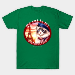 My French Valentine Cat Ragdoll Life 1DR T-Shirt